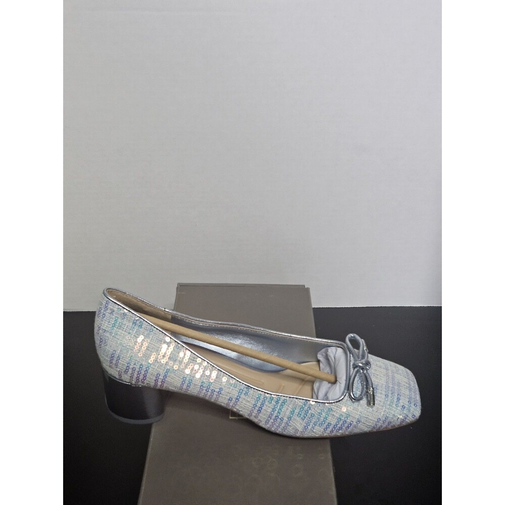 Sz 8.5 - Franco Sarto Womens Natalia Square Toe Heel Pumps Sparkle